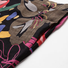 Black Casual Floral Printed Tunic With Trousers