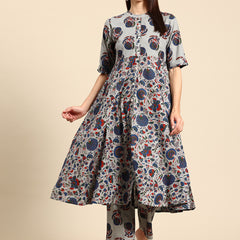 Women's Floral Printed Cotton Kurta Set