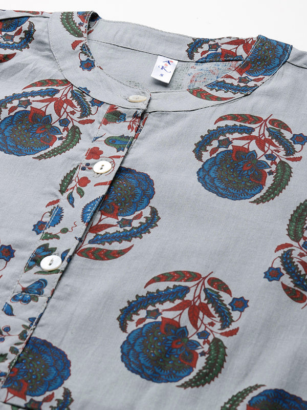 Women's Floral Printed Cotton Kurta Set