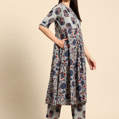 Women's Floral Printed Cotton Kurta Set