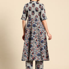 Women's Floral Printed Cotton Kurta Set