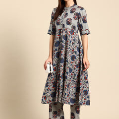 Women's Floral Printed Cotton Kurta Set