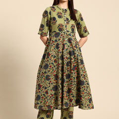 Women's Floral Printed Cotton Kurta Set