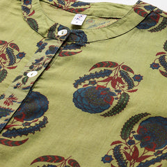 Women's Floral Printed Cotton Kurta Set