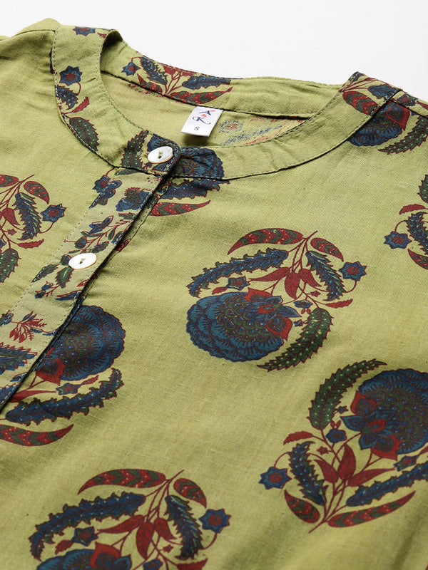 Women's Floral Printed Cotton Kurta Set