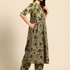 Women's Floral Printed Cotton Kurta Set