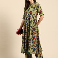 Women's Floral Printed Cotton Kurta Set