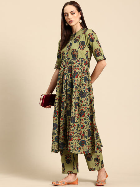 Women's Floral Printed Cotton Kurta Set