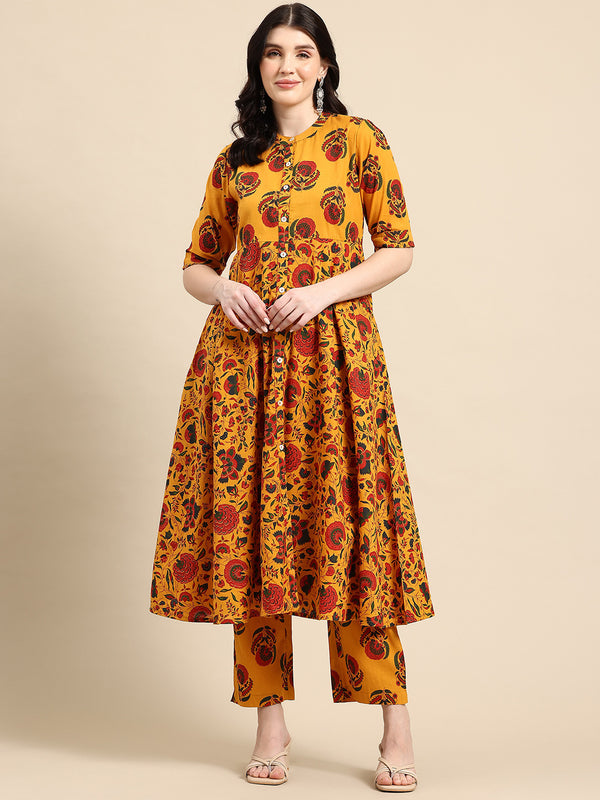 Women's Floral Printed Cotton Kurta Set