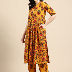 Women's Floral Printed Cotton Kurta Set