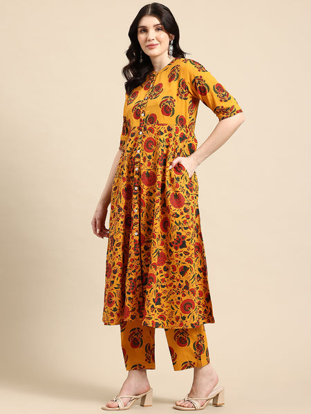 Women's Floral Printed Cotton Kurta Set