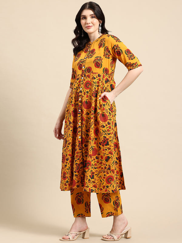 Women's Floral Printed Cotton Kurta Set
