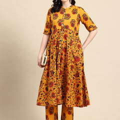 Women's Floral Printed Cotton Kurta Set