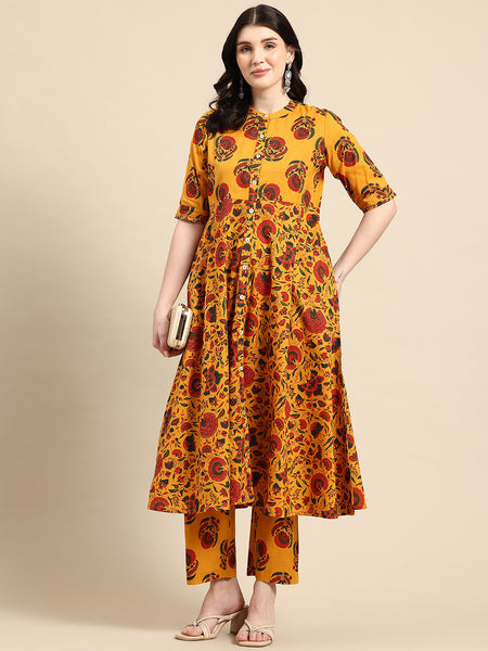 Women's Floral Printed Cotton Kurta Set