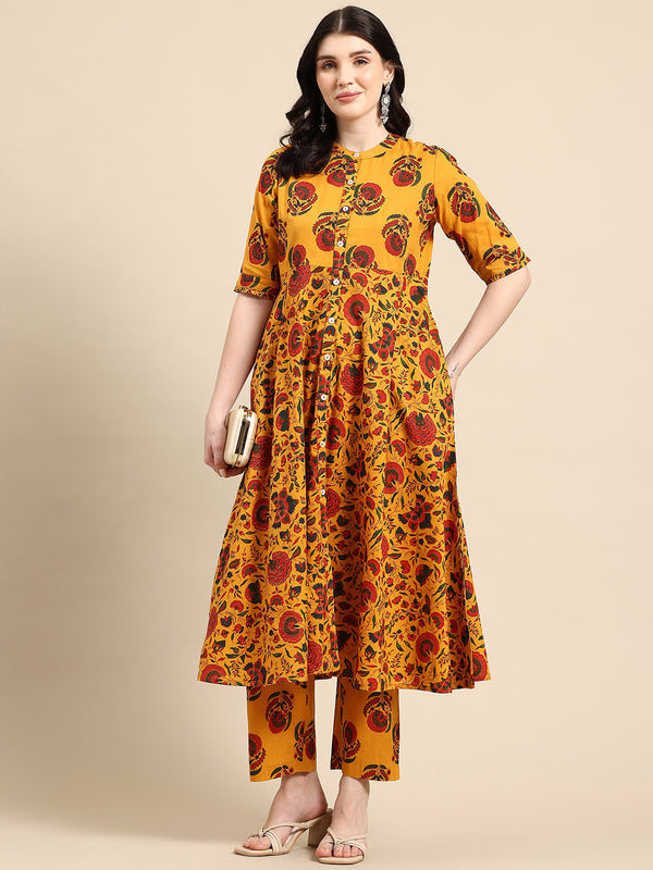 Women's Floral Printed Cotton Kurta Set
