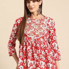 Floral Print Peplum Top