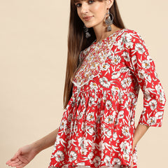Floral Print Peplum Top