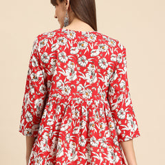 Floral Print Peplum Top