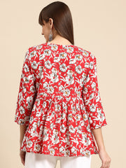 Floral Print Peplum Top