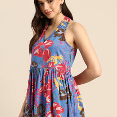 Floral Print Peplum Longline Top