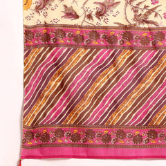 Women's Floral Embroidered Cotton Kurta and Trousers With Dupatta Set