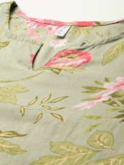 Green Floral Printed Co-Ords