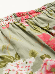 Green Floral Printed Co-Ords