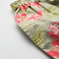Green Floral Printed Co-Ords