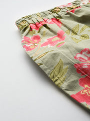 Green Floral Printed Co-Ords