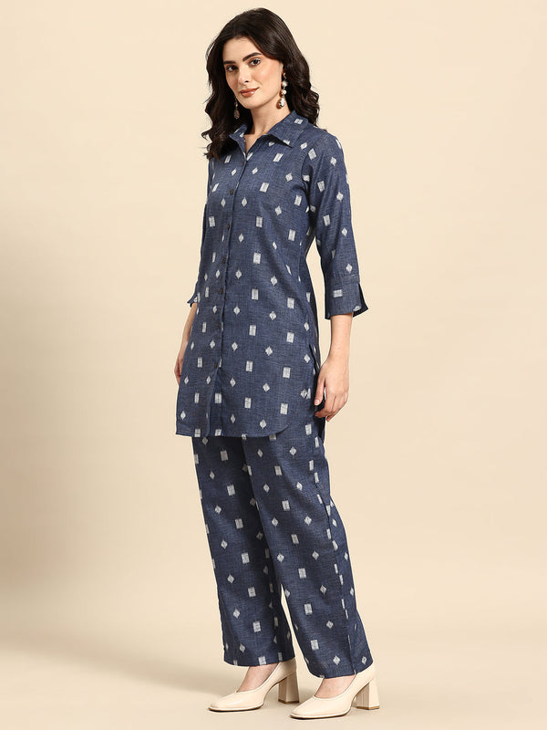 Geometric Self Design Lurex Detail Pure Cotton Co-Ords