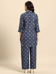 Geometric Self Design Lurex Detail Pure Cotton Co-Ords