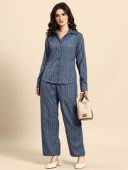 Self-Striped Pure Cotton Co-Ords