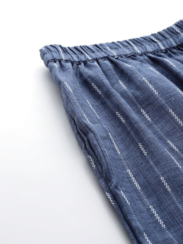 Self-Striped Pure Cotton Co-Ords