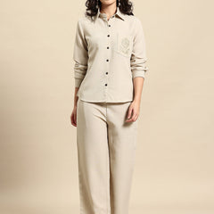 Embroidered Pocket Detail Co-Ords