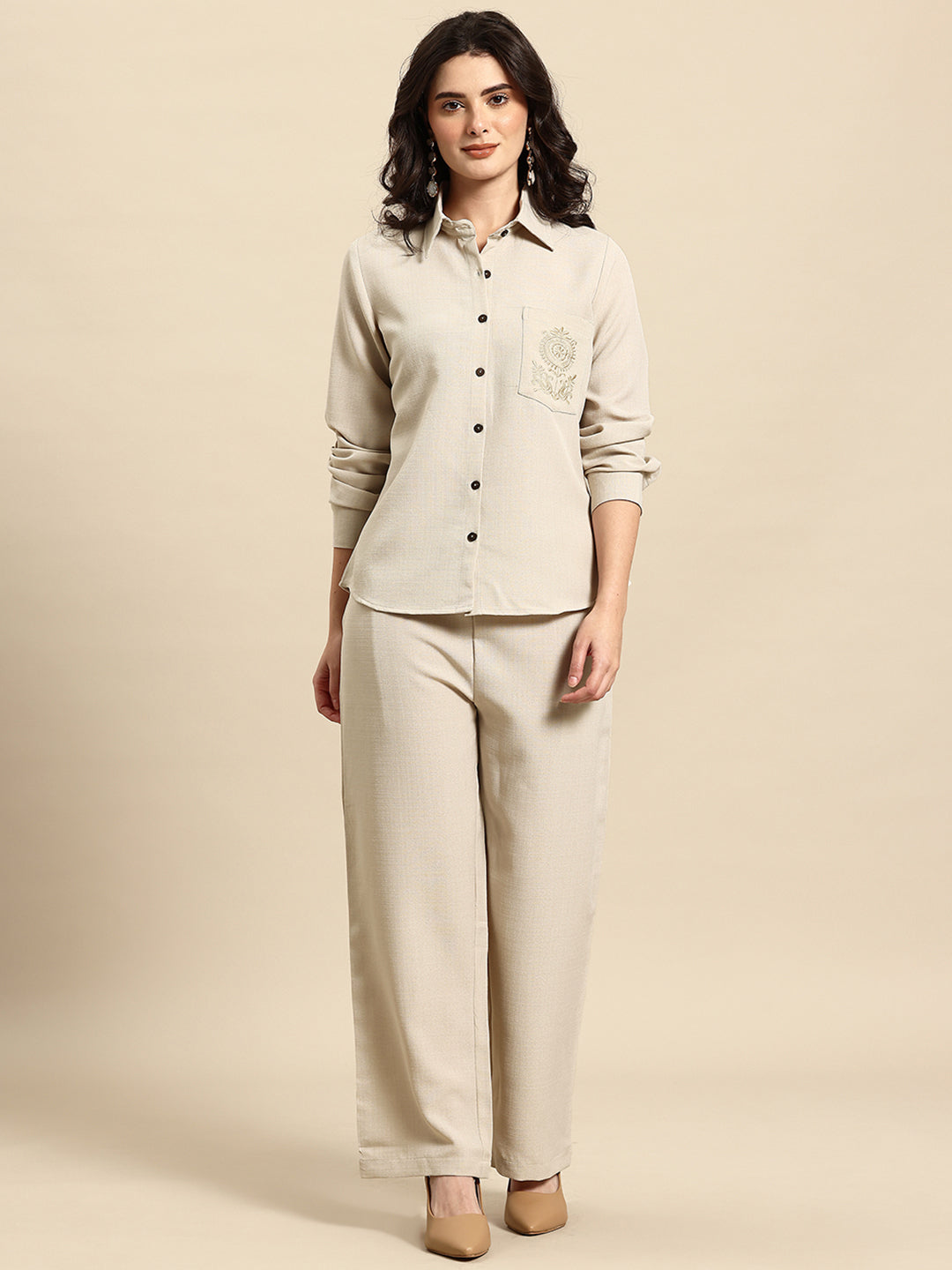 Embroidered Pocket Detail Co-Ords