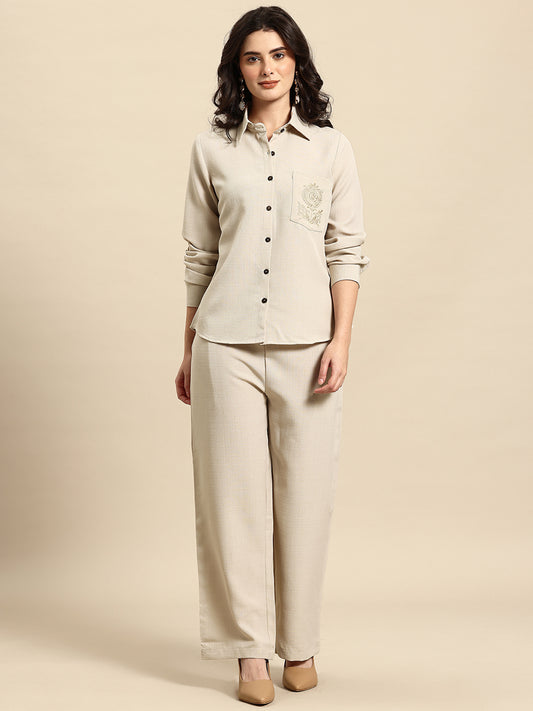 Embroidered Pocket Detail Co-Ords