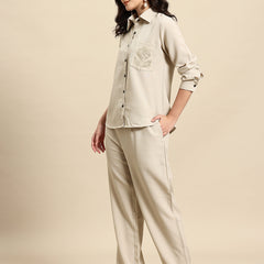 Embroidered Pocket Detail Co-Ords