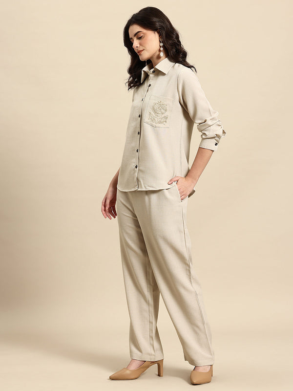 Embroidered Pocket Detail Co-Ords