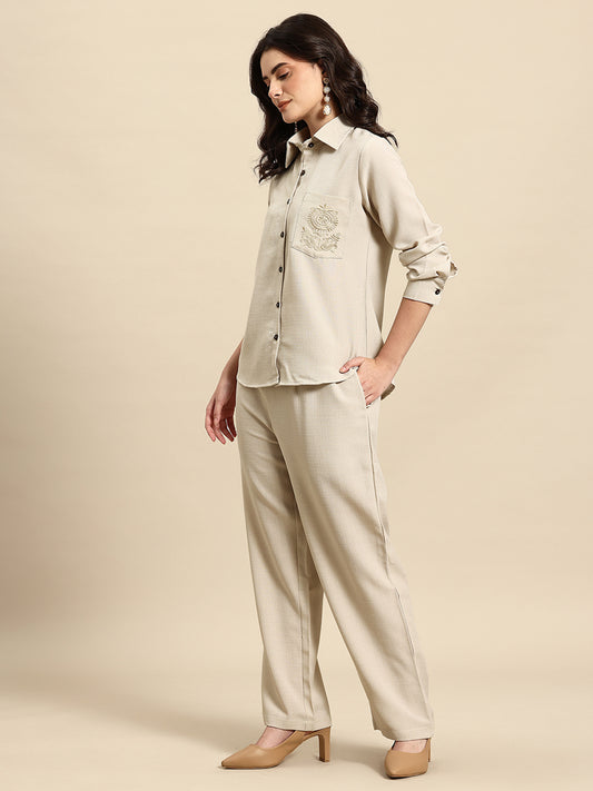 Embroidered Pocket Detail Co-Ords