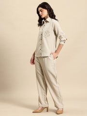 Embroidered Pocket Detail Co-Ords