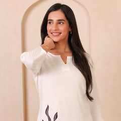 Casual Printed V-Neck Tunic with Trousers