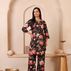 Floral Printed Top With Palazzo Co-Ords