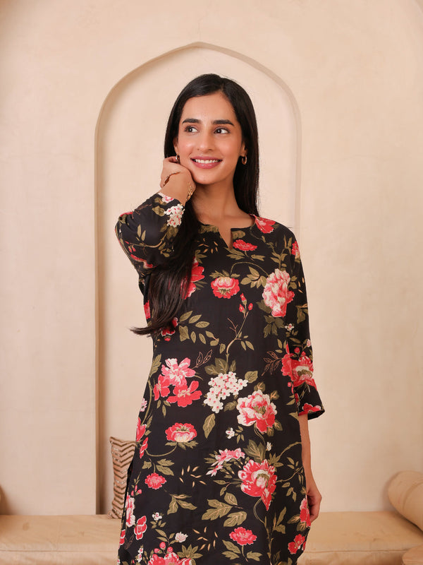 Floral Printed Top With Palazzo Co-Ords