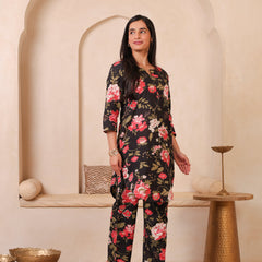 Floral Printed Top With Palazzo Co-Ords
