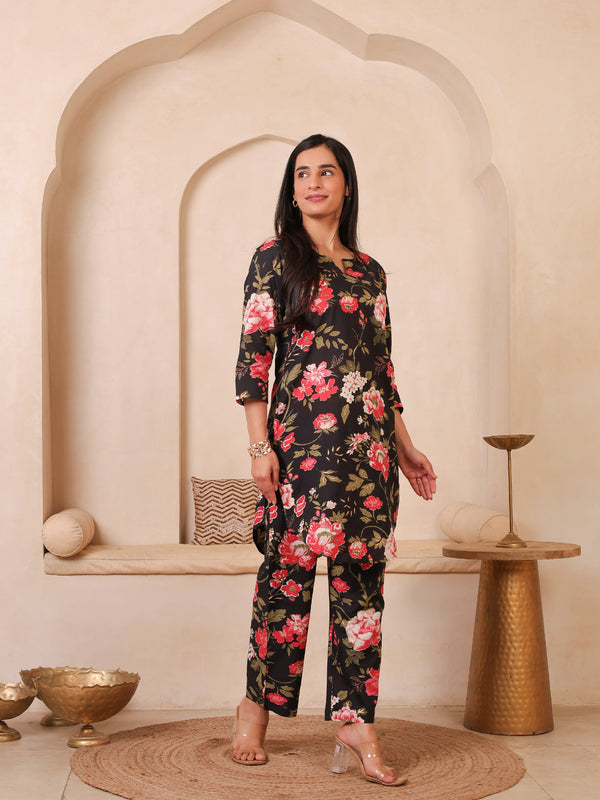 Floral Printed Top With Palazzo Co-Ords