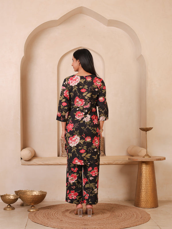 Floral Printed Top With Palazzo Co-Ords
