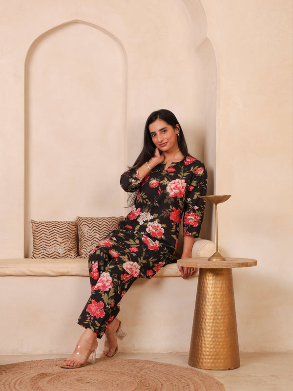 Floral Printed Top With Palazzo Co-Ords