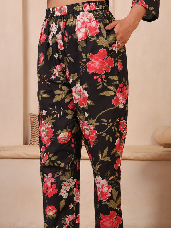 Floral Printed Top With Palazzo Co-Ords