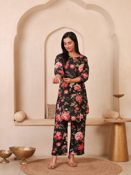 Floral Printed Top With Palazzo Co-Ords