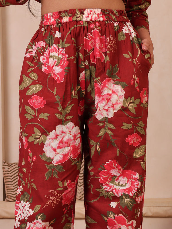 Floral Printed Top With Palazzo Co-Ords